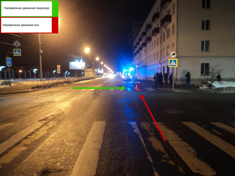 В Архангельске водитель, сбивший пешехода, скрылся с места ДТП